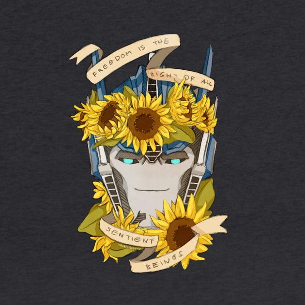 Optimus Prime  - Sunflowers by winterray